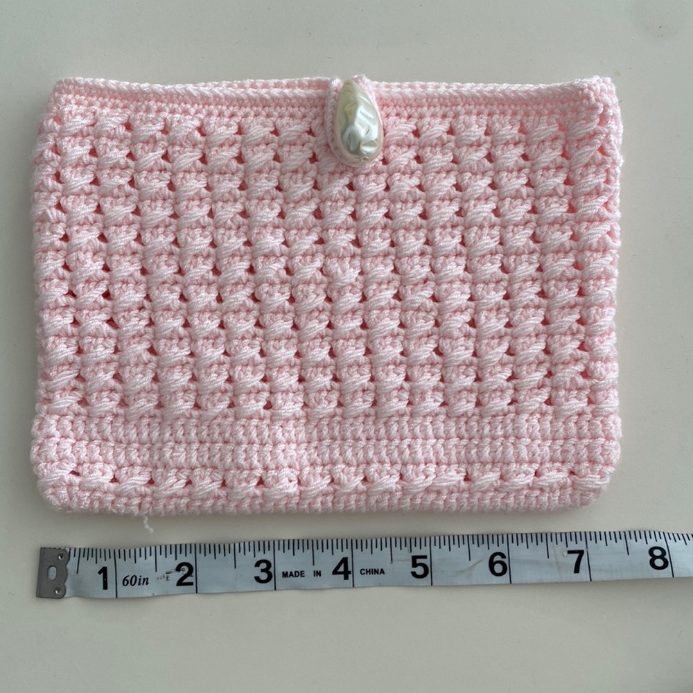 Baby Pink Crochet bag- wallet - Picture 2 of 8